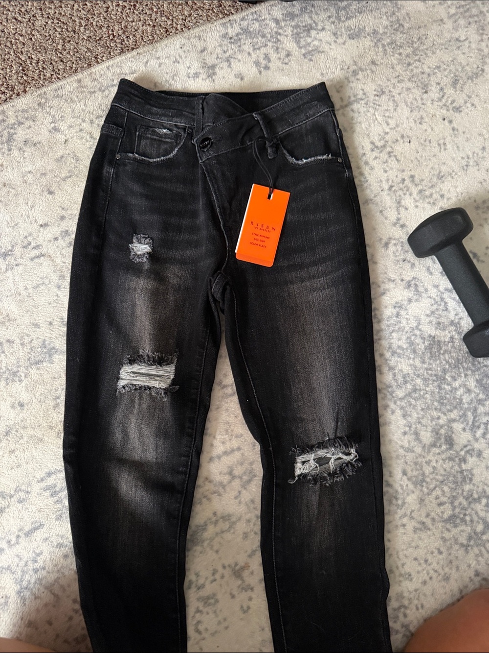 Risen Black Skinny Women's Distressed Jeans